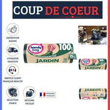 Handy Bag Sacs Poubelle Jardin 100L x10 Ultra Résistant 15kg Plastique Recyclé