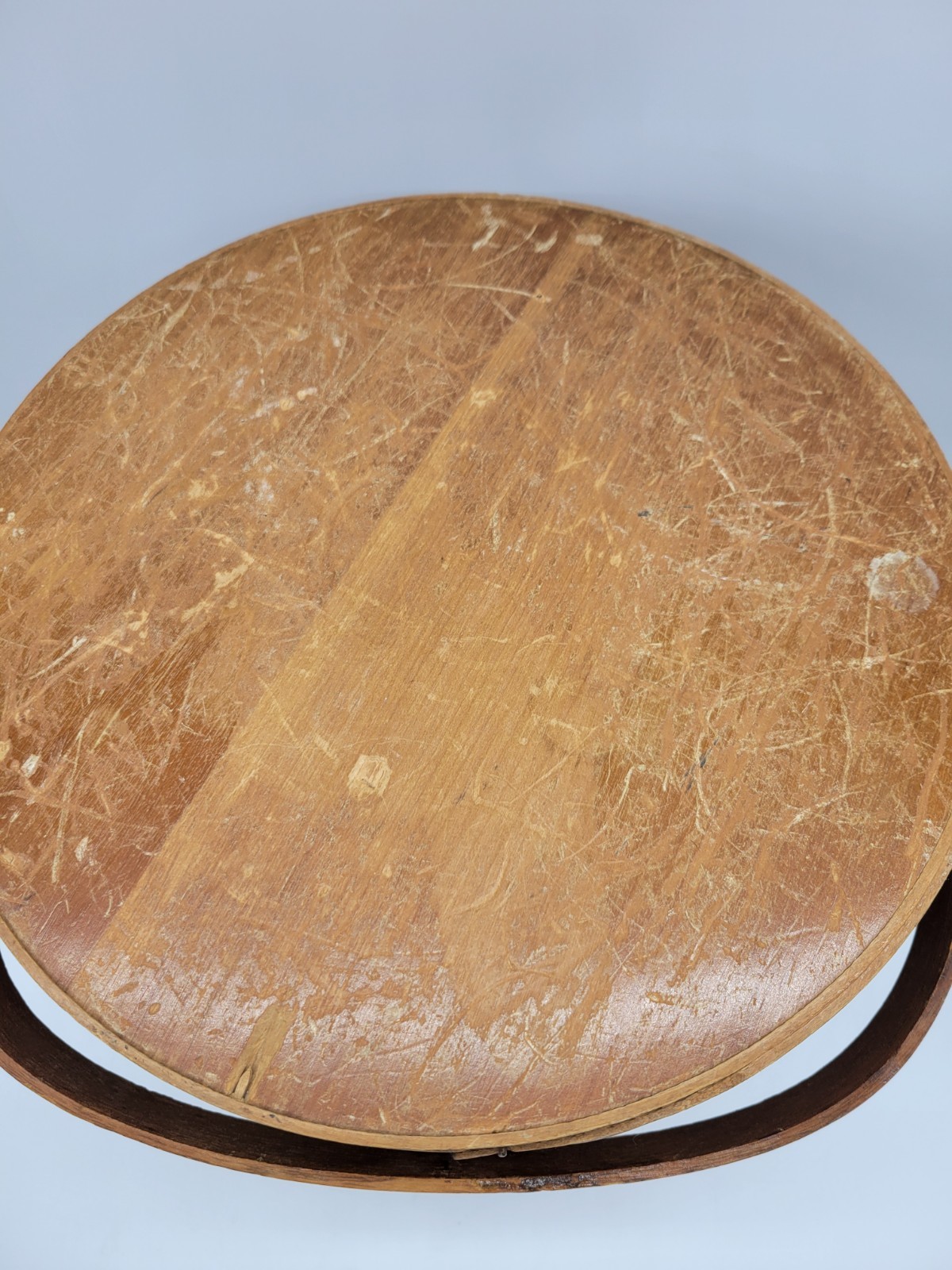 Antique Firkin Sugar Bucket with Lid and Paper Label 12" Tall