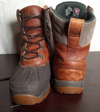 L.L.Bean Men's Waterproof Leather Duck Boots Brown/Black Lace-Up US 10 M