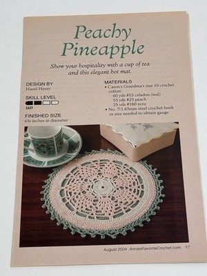 Peachy Pineapple Crochet Pattern Hot Mat Easy Magazine Pages