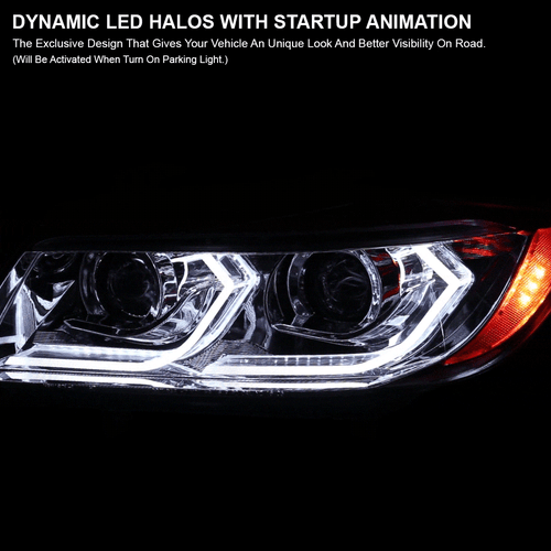 Fits 2006-2011 BMW E90 E91 325i 328i Sedan Dual Projector Headlights 3D LED Tube - Picture 10 of 13