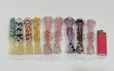 Hand-Blown Glass Chillum Pipe – 3.5”–Made in USA Lot Of 5 - Random