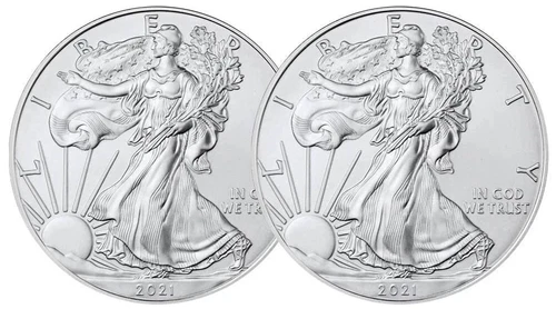 (2) 2021 American Silver Eagles 1 oz GEM BU (Type 1) *Sigma Verified*