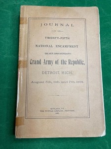 GAR 1891 Journal Of The 25 Annual National Encampment /cover repair