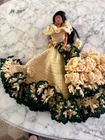 Vintage Handmade Blue Crocheted Doll Dress for Barbie Type Doll