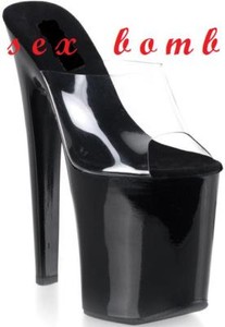 Sexy Scarpe Donna Fetish Disco Sabot Sandali Tacco 20 Ebay