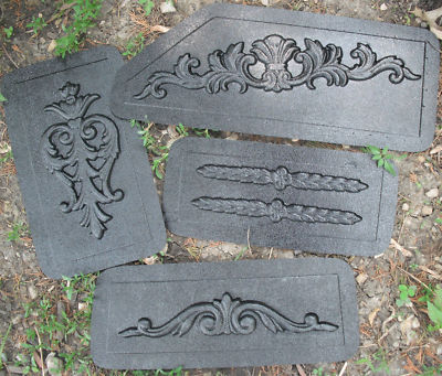 4 embellishment plastic molds..plaster clay cement mold From 9'' - 16''