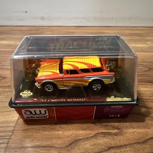 Auto World Slot Car 57 Chevy Nomad Starburst Orange (Rare) w/Jewel Case