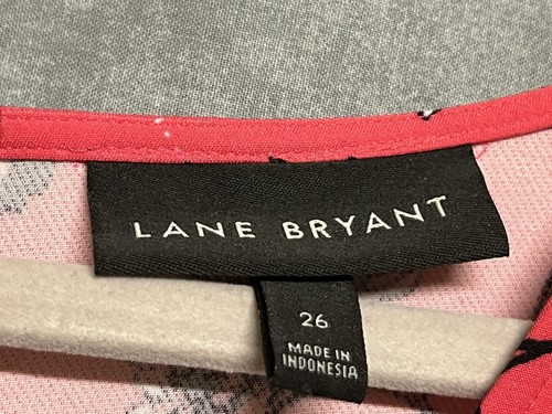 Gr. 26 Lane Bryant Kleid rosa V-Ausschnitt High-Low Saum - Bild 5 von 8