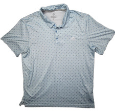 Adidas Golf Polo Shirt Men's XL Light Blue Logo Print Climacool Performance