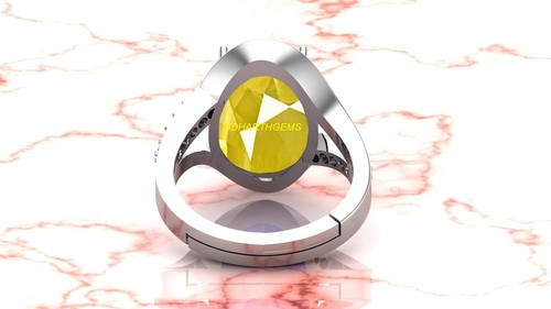6.25 Ratti /5.00 Ct. Natural Yellow Sapphire Pukhraj Gemstone Ring Lab Certified - Picture 5 of 7