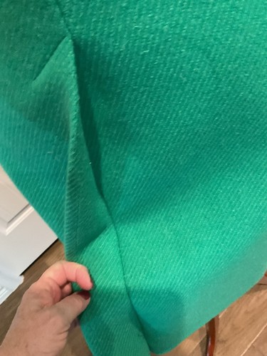 VINTAGE NEIMAN MARCUS Kelly Green Wool/Fox Sleeves/Collar Coat. Lined. Gorgeous. - Picture 9 of 15