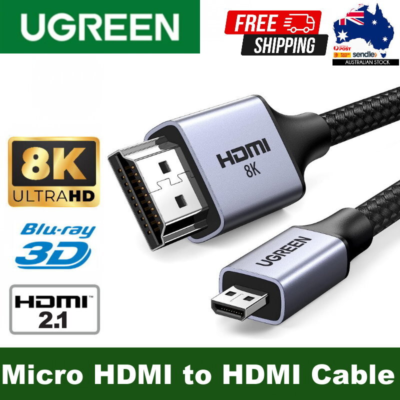UGREEN 8K Micro HDMI to HDMI Standard Cable 48Gbps, Support