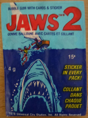 LES DENTS DE LA MER 2 Trading Cards 1978 Topps Jaws 2 Pochette Sealed