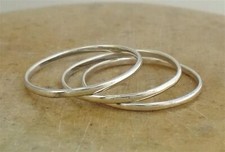 3 x STERLING SILVER 1.0mm WIDE STACKABLE BAND RINGS size 8 style r1940
