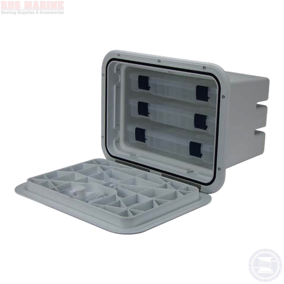 Fishing Storage Hatch Tackle Box White Draw Trays 280mm x 480mm