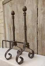 Sehr grosse Antike Feuerböcke Kamin Ofen Kaminböcke Frankreich Deko Historismus 