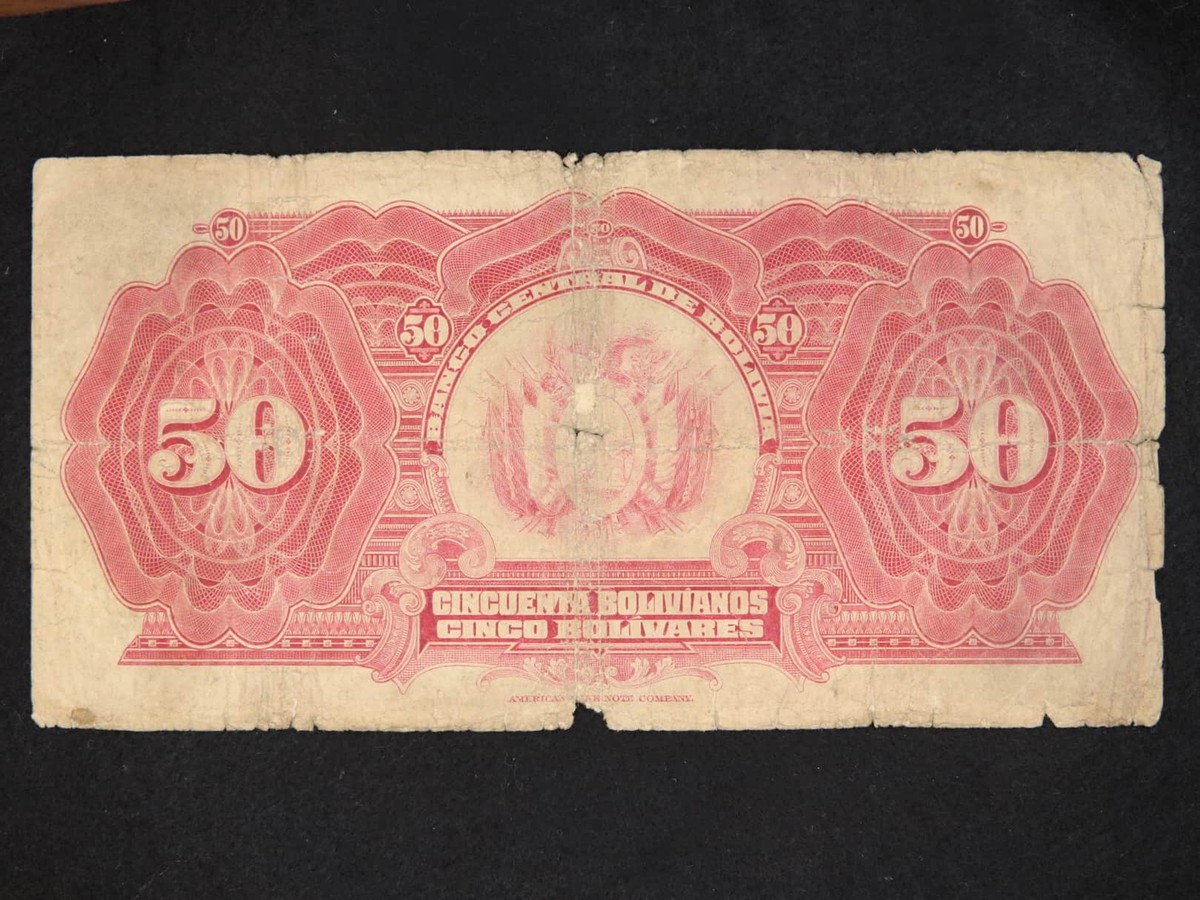 ボリビア 　50Bolivianos 50ボリビアーノ 1928年 ボリビア 50Bolivianos 50ボリビアーノ 1928年 50 Centavos