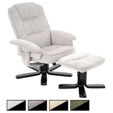 Relaxsessel Tv Sessel mit Hocker drehbar aus Kordstoff