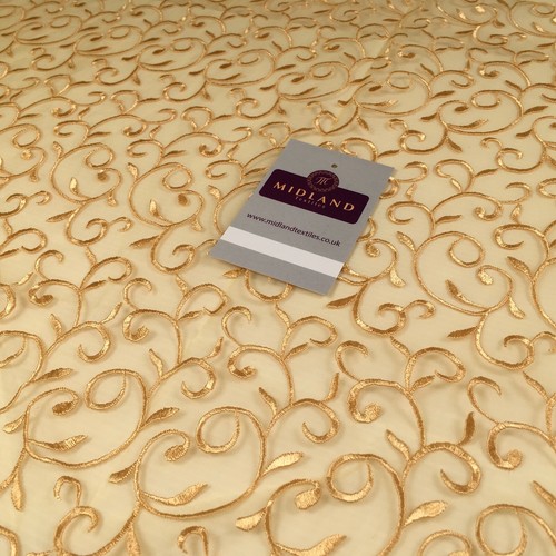 £9.99 Embroidered Floral Viscose Organza Dress Curtain Fabric 150 cm MK1359 - Picture 27 of 47