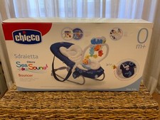 Chicco Baby Lounger, Sea Sound, White/Blue, NIB