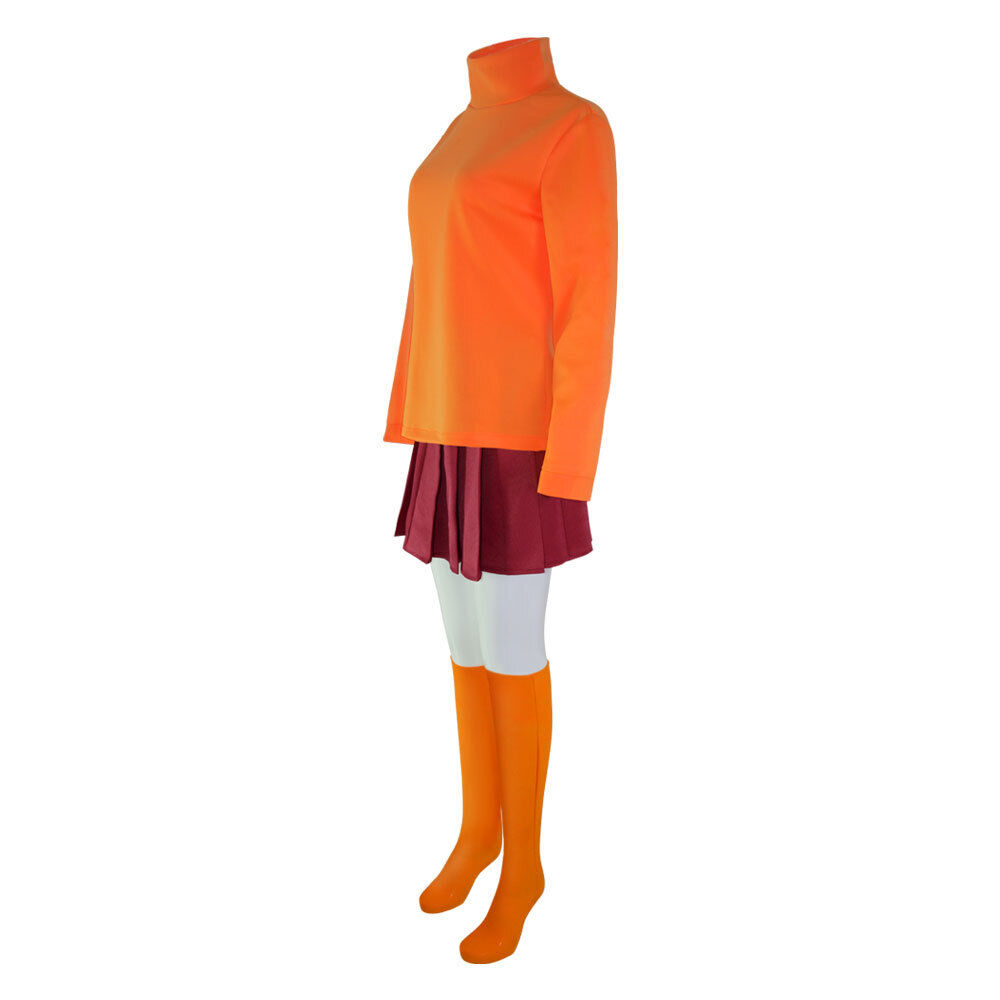 Scooby Doo Where Are You Velma Dinkley Cosplay Costume Dress Outfit Wig