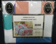 Queen 6 Pieces Sheets Bamboo Super Soft Flat Fitted Sheets Pillowcases New Year