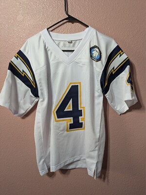 Chargers Jim Harbaugh White Away Jersey 40th Anniversary Custom