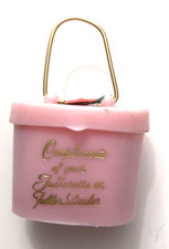 VTG Plastic Rain Bonnet in Tiny Pink Purse with Flower on Top-Never Used