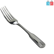 Stainless Steel 12-Piece Dinner Fork Set - Toulouse Design, Dishwasher Safe