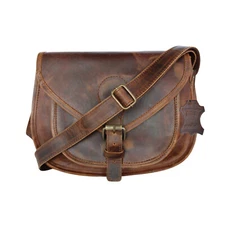 Women's Crossbody Bag Genuine Leather Side Sholder Purse Brown Casual Purse