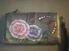 Anuschka Painted Leather Wristlet Or Wallet
