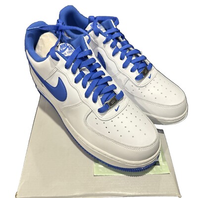 Size Nike Air Force '07 White Medium Blue New In Box Free Shipping  195868996272|