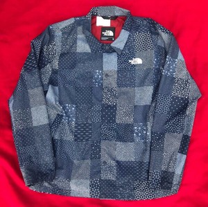 blue bandana north face jacket