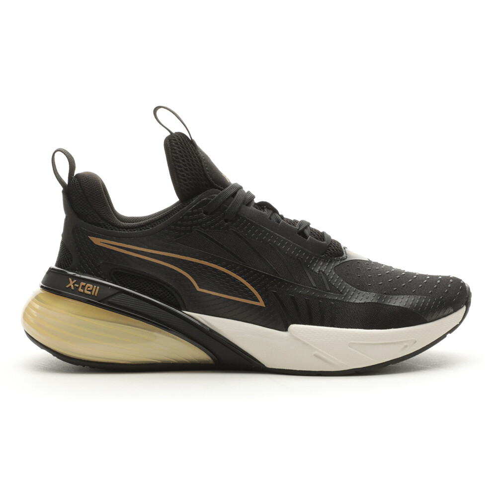 Женские кроссовки Puma XCell Action Molten Running, черные, золотистые, спортивная обувь 378