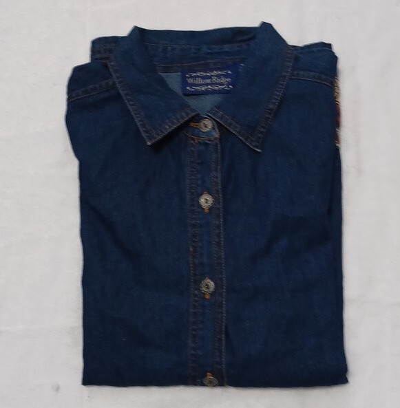 Willow Ridge. Women Long Sleeve Shirt Button Down Blue Jean Jacket