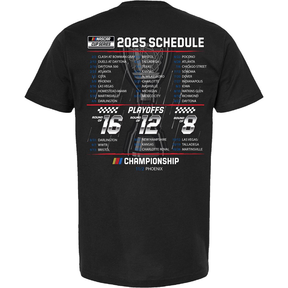 Ross Chastain 2025 NASCAR Cup Series Schedule TShirt Black eBay