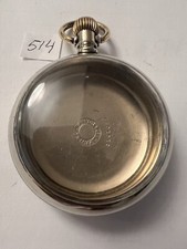 Antique pocket watch case, nickel silver, size 18