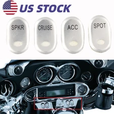 Chrome Panel Switch Cap Button For Harley Electra Glide Ultra Classic 1996-2013