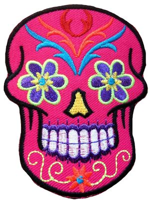 WoW Geil Mexico Sugar Skull Tattoo PATCH AUFBÜGLER Top+Shirt+Taschen Veredelung