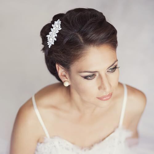 4PCS Silver Hair Clips Rhinestone Hair Clips Bride  display picture 2