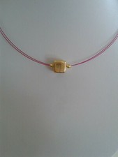  Schmuck Halsband Halsreif als modisches Extra in pink gold mit Würfel-Perle 