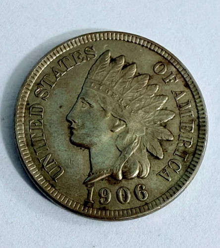 1906 Indian Head Cent Penny AU Condition  #523