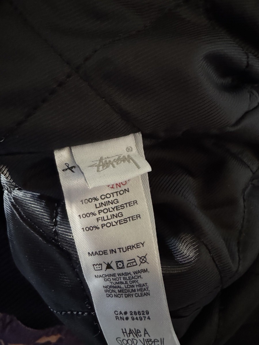 Stussy Tigris Canvas Purple Bomber Jacket **Size Medium** 115666
