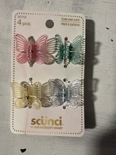 Scunci mini butterfly hair clip hair claw set of 4 hair clips new
