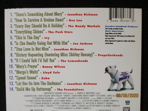 There's Something About Mary. Film Soundtrack. Compact Disc. 1998 Made In Canada - Picture 2 of 2