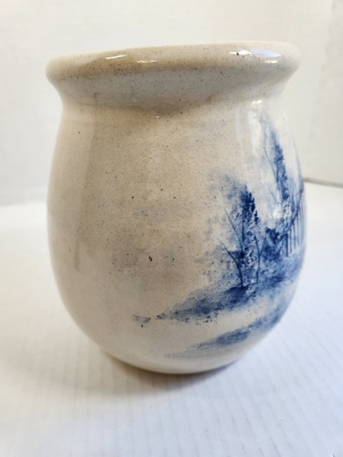 Vintage*Paul Storie*Pottery*Stoneware*Crock*Barn Scene 6” Rustic Blue - Picture 6 of 11