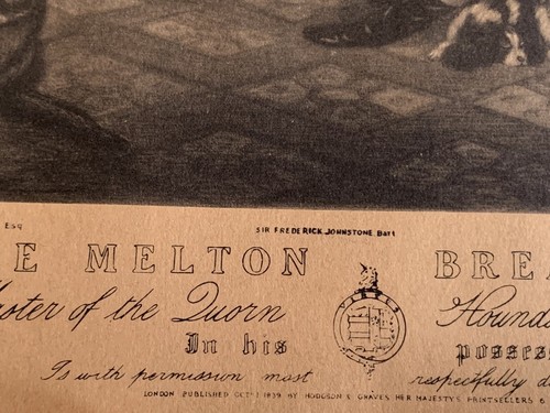 Antique Hodgson & Graves Print Sellers London. The Melton Breakfast Print. 18x24 - Picture 7 of 10