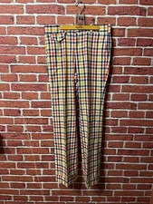 Vtg 70s Levi  s Panatela Talon Zip Signature 34x32 Plaid Trousers Disco Pant
