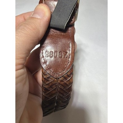Brighton Belt 36 Brown Woven Solid Brass Buckle Braided | eBay